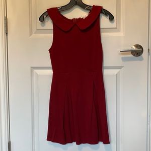 Red collared dress